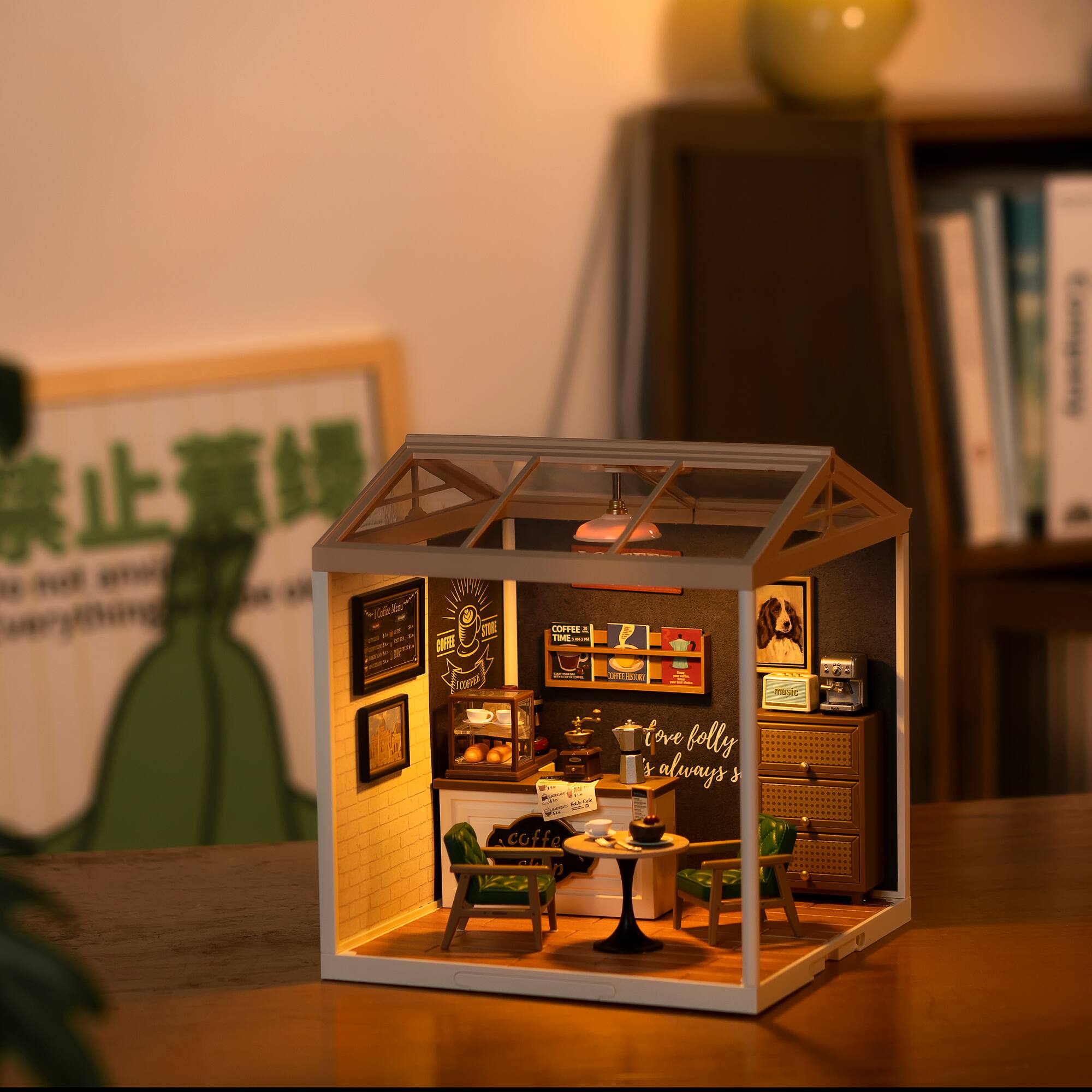 Rolife Super Creator Breezy Time Cafe DIY Miniature Kit